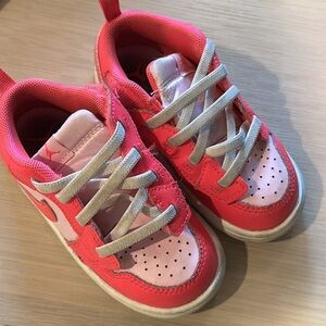 Nike Kids Pink and White Sneakers